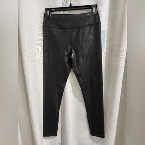 NWT Zella Girl Kids Black Faux leather High‎ Waist 7/8 Leggings Pants XL …